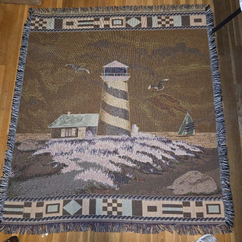 Lighthouse‎ Tapestry Throw Blanket - Picture 2 of 4